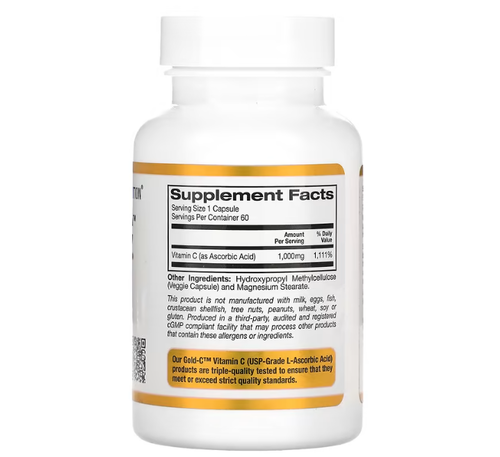 Vitamina C - 1000 mg - California Gold Nutrition - 60 Cpsulas
