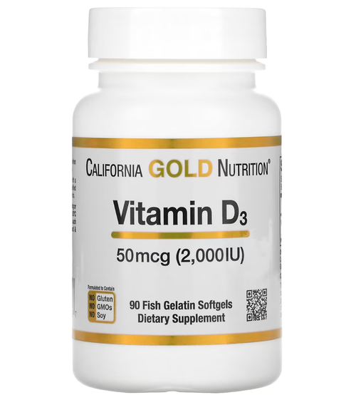 Vitamina D3 - 2000 UI - California Gold Nutrition - 90 Softgels