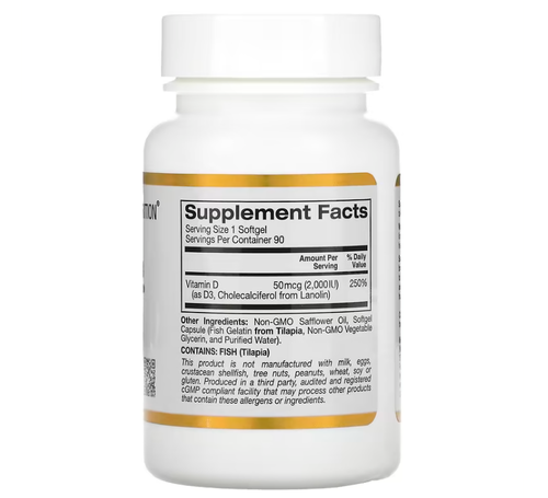 Vitamina D3 - 2000 UI - California Gold Nutrition - 90 Softgels