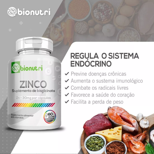 Zinco Bisglicinato - Bionutri - 60 Cpsulas