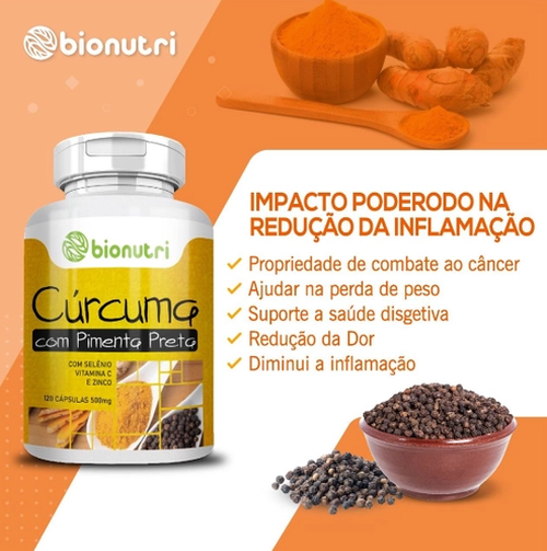 Curcuma + Bioperina (pimenta Preta) - Bionutri - 120 Cpsulas