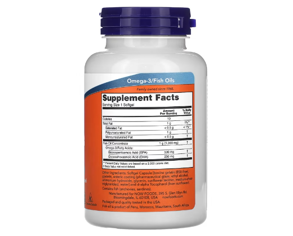 NOW FOODS, DHA-500 250 EPA DOPPELTE Stärke 180 Weichkapseln SUPER