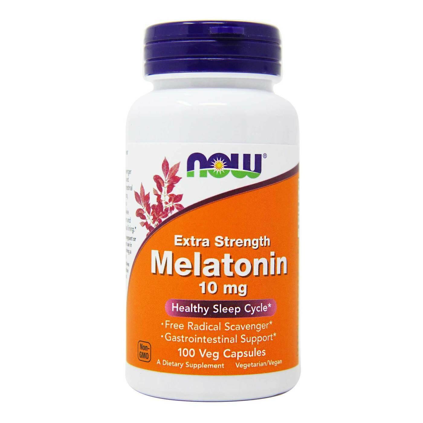 2 x Melatonina 10 mg extra forte  - Now Foods - Total 200 cápsulas