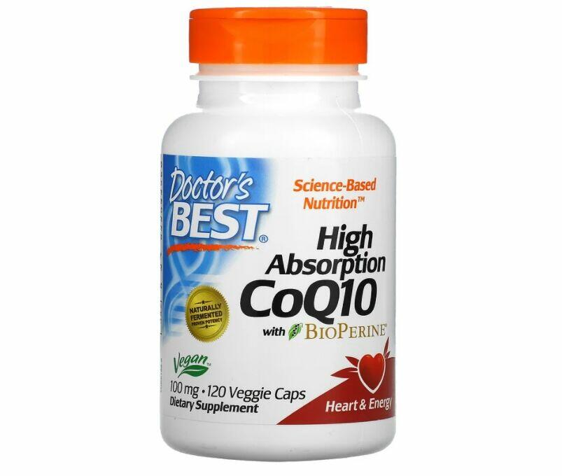 Coenzima Q10 (CoQ10) 100 mg + Bioperina  - Doctor´s Best - 120 softgels