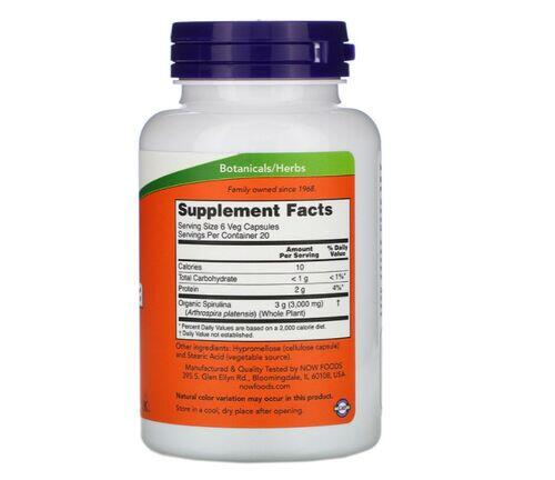 Spirulina 500 mg - Now Foods - 120 Cpsulas