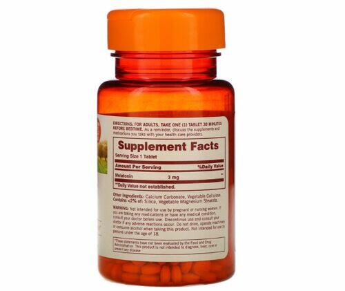 2 x Melatonina 3 mg - Sundown Naturals - Total 240 Comprimidos