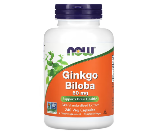 Ginkgo biloba 60 mg -Now Foods - 240 cpsulas