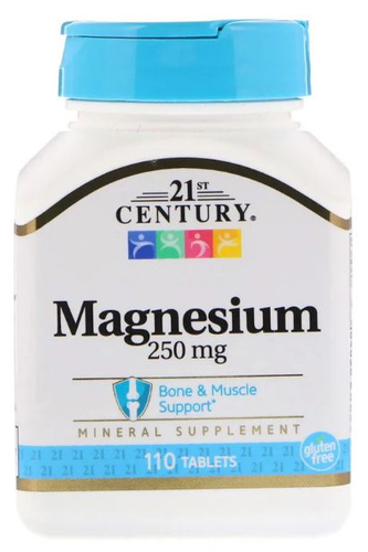 Magnésio 250 mg - 21 st Century - 110 Tablets