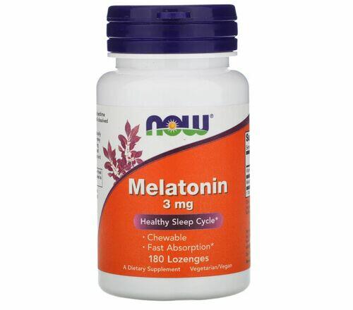 Melatonina 3 mg sublingual - Rpida Absoro - Now Foods - 180 comprimidos mastigveis
