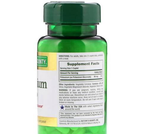 Potssio 99 mg - Natures Bounty - 100 Tablets