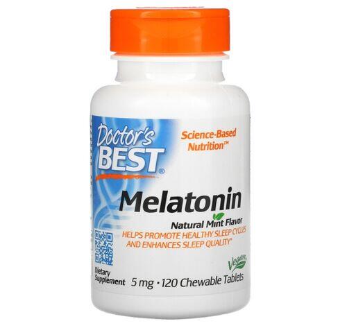 Melatonina 5 mg sublingual - Doctors Best - 120 Tablets sabor Menta