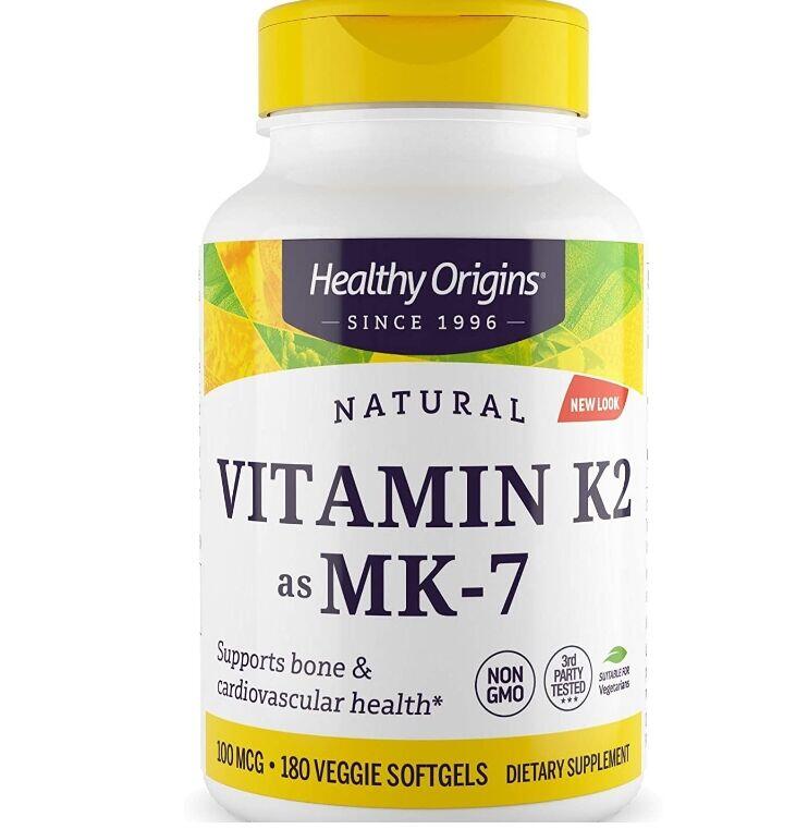 MK7 com Vitamina k-2 100 mcg - Healthy Origns 180 sofgels