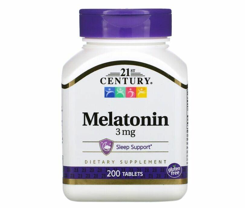Melatonina 3 mg - 21st century  - 200 comprimidos