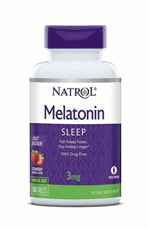Melatonina 3 mg Fast Dissolve - Natrol - 150 Comprimidos de Morango