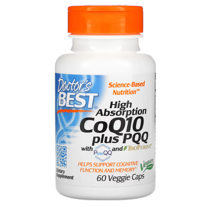 CoQ10 100 mg com PQQ 20 mg - Doctor´s Best - 60 Cápsulas