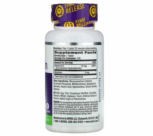 2 x Melatonina 5 mg Liberao Gradual -  Natrol - Total 200 comprimidos
