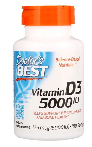 Vitamina D3 5.000 IU - Doctors Best - 180 softgels