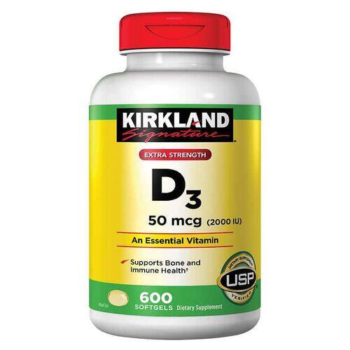 Vitamina D-3 2000 IU - Kirkland - 600 Softgels