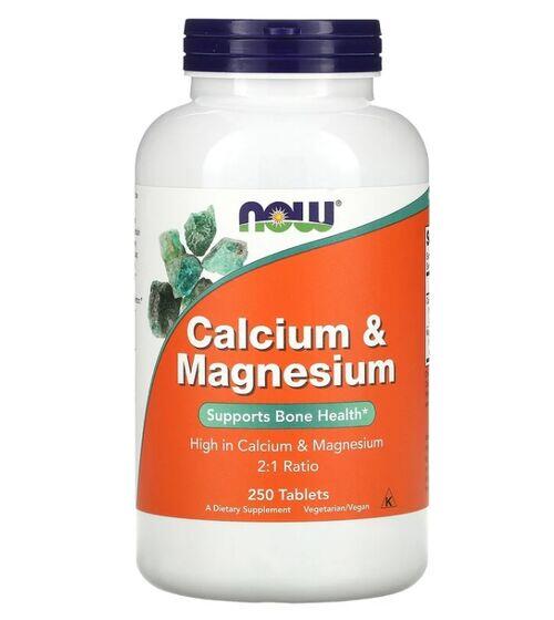 Cálcio e Magnésio - Now Foods - 250 Tablets