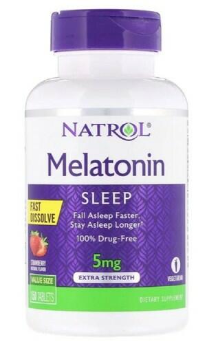 Melatonina 5 mg Fast Dissolve sublingual Sabor Morango - Natrol - 150 comprimidos