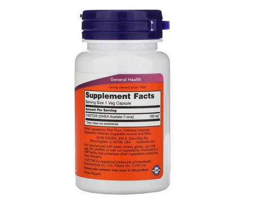 7-Keto DHEA 100 mg - Now Foods - 60 cpsulas