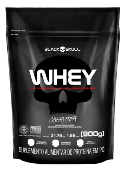 Whey Protein 900 g - Black Skull - Sabor Chocolate