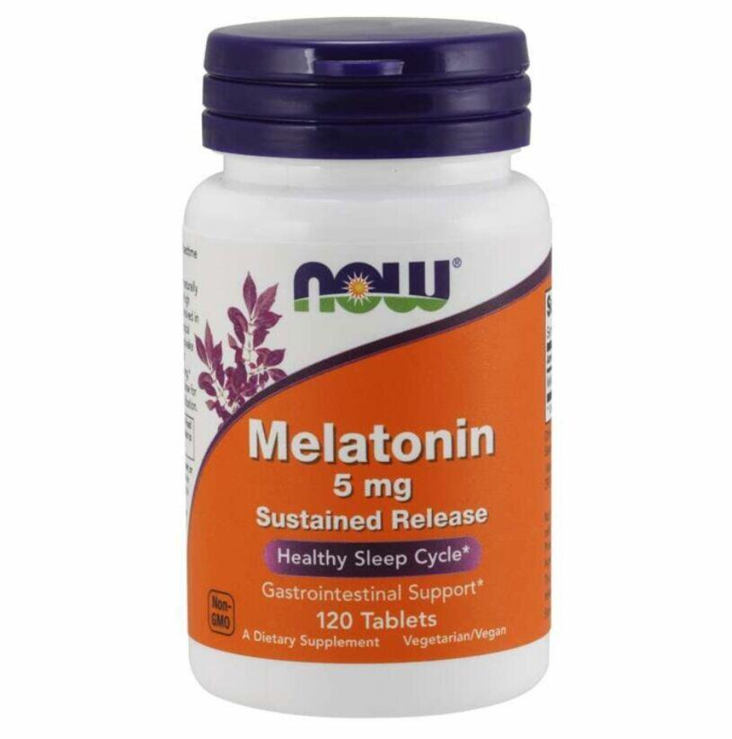 Melatonina 5 mg de liberação sustentada - Now Foods - 120 Tablets