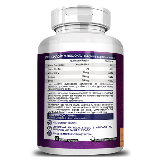 Amora Miura 500 mg - Alívio Menopausa - Bionutri - 120 Cápsulas