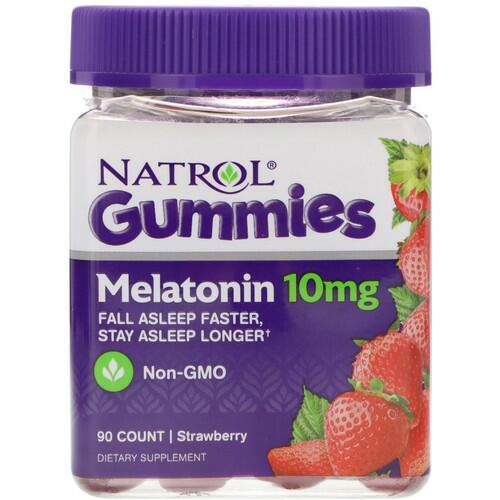 Melatonina gomas 10 mg  Morango - Natrol - 90 gomas