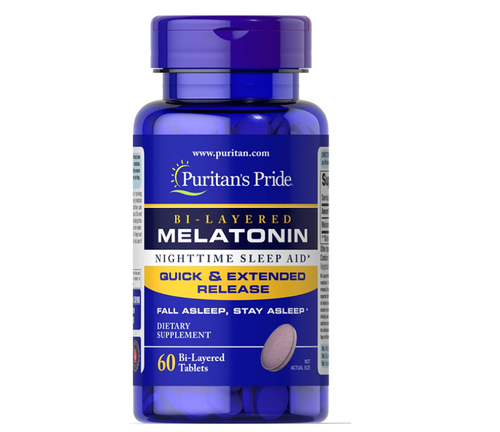 2 x Melatonina 5 mg Liberao Rpida e Gradual - Puritans Pride - Total 120 Tablets