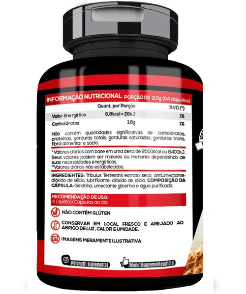 Tribulus Terrestris 500 mg - 80% Saponinas - Bionutri - 120 Cpsulas