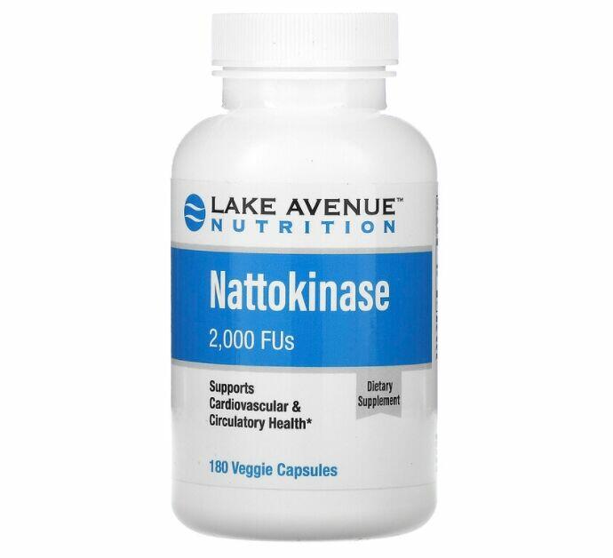 Natoquinase (Enzima Proteolítica) 2.000 FUs - Lake Avenue Nutrition - 180 Cápsulas