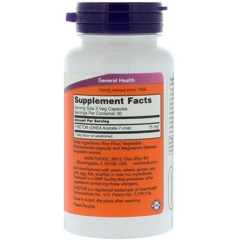 2 x 7-Keto DHEA - 25 mg - Now Foods - Total 180 cpsulas