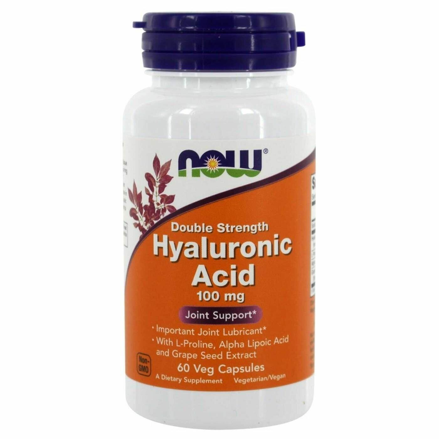 Ácido Hialurônico 100 mg + MSM - Now Foods - 60 cápsulas