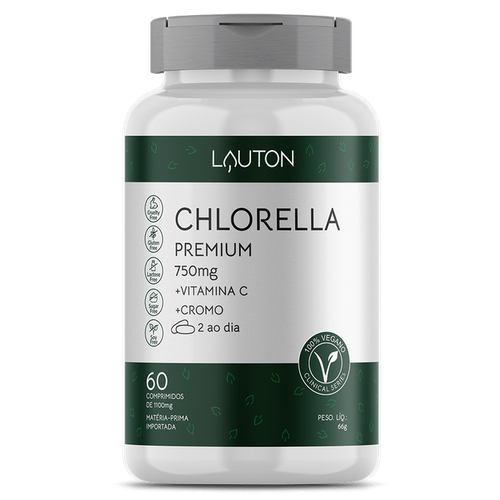 Chlorella Premium 750mg - Lauton Nutrition - 60 Comprimidos