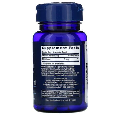 2x Melatonina 3 mg Liberao Gradual (6 horas) - Life Extension - Total 120 tablets