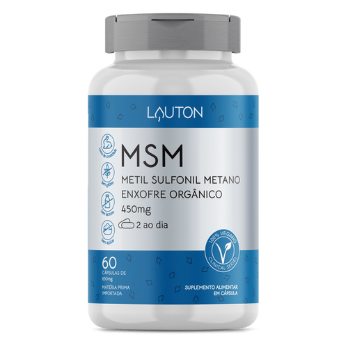 MSM 450 mg - Metil Sulfonil Metano - Lauton Nutrition - 60 Cápsulas