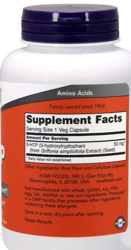 5-HTP 50 mg - Now Foods - 180 cpsulas