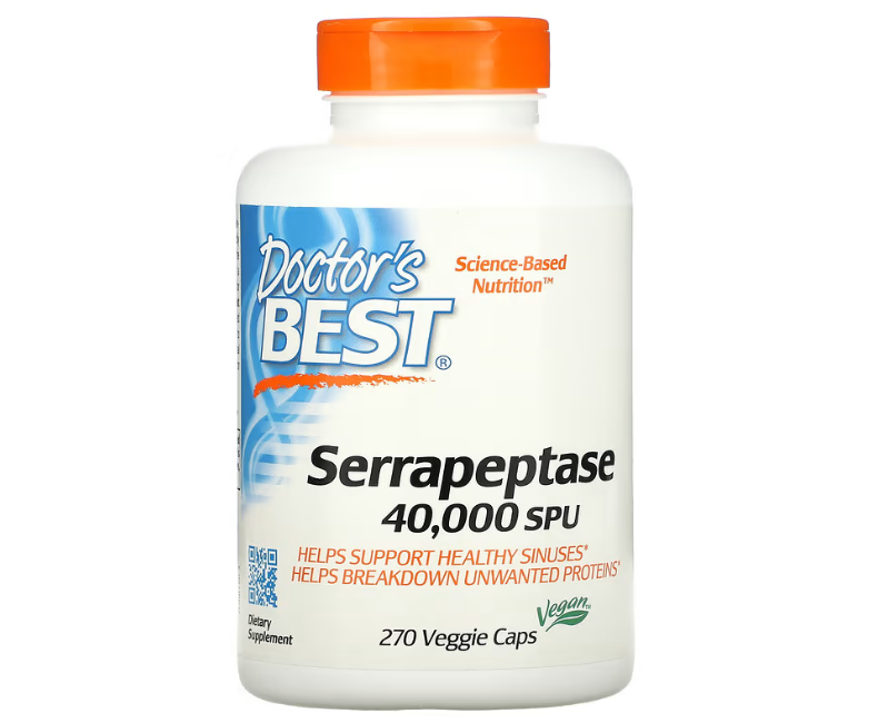 Serrapeptase 40.000 SPUs (Enzima Proteolítica) - Doctor´s Best - 270 Cápsulas