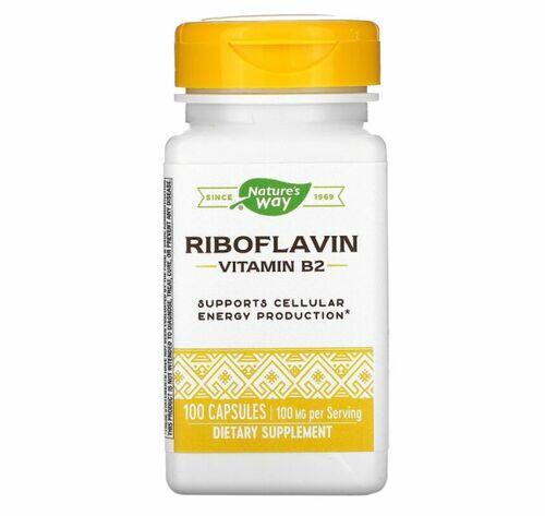 Vitamina B-2 (Riboflavina)  100 mg - Nature´s Way - 100 Cápsulas