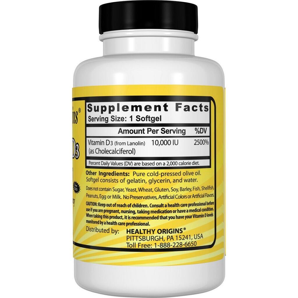 Vitamina D3 10.000 IU - healthy Origins - 120 softgels