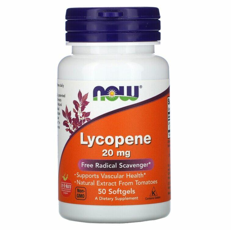 Licopeno 20 mg - Now Foods - 50 Softgels