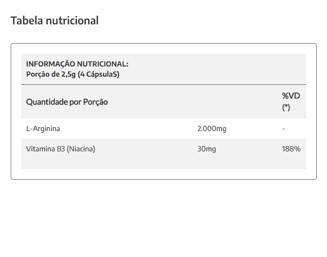 L-Arginina Plus 500mg - Lauton Nutrition - 60 Cápsulas