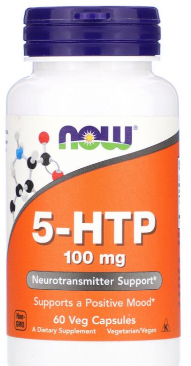 5-HTP 100 mg - Now Foods - 60 cápsulas de Liberação Rápida