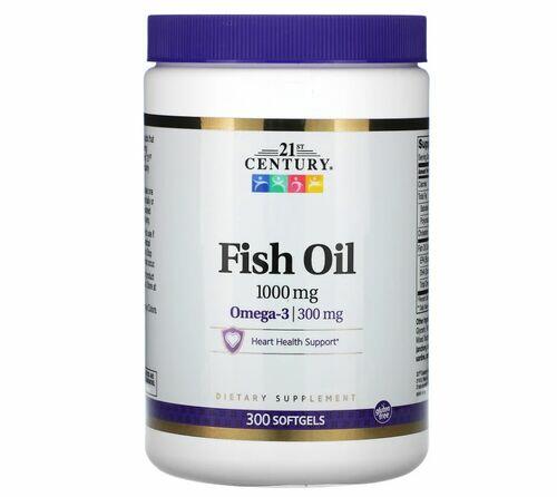 mega 3 1000 mg FISH OIL - 21st Century - 300 Softgels