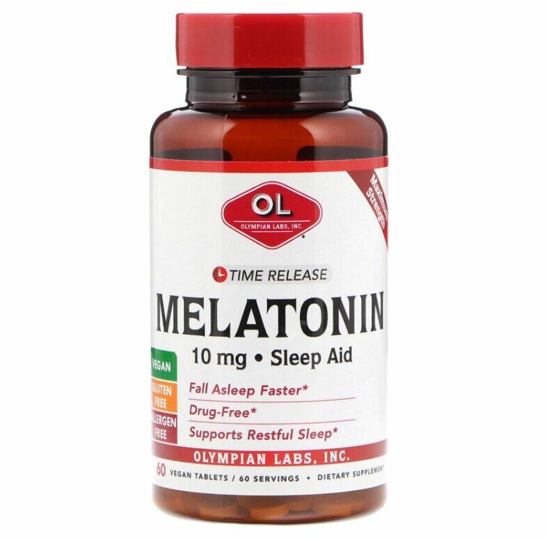 Melatonina 10 mg Liberação Prolongada - Olympian Labs - 60 Cápsulas