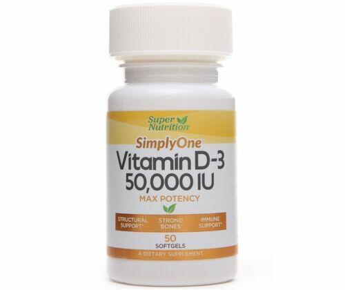Vitamina D-3 50.000 IU - Potncia Mxima - Super Nutrition - 50 Softgels