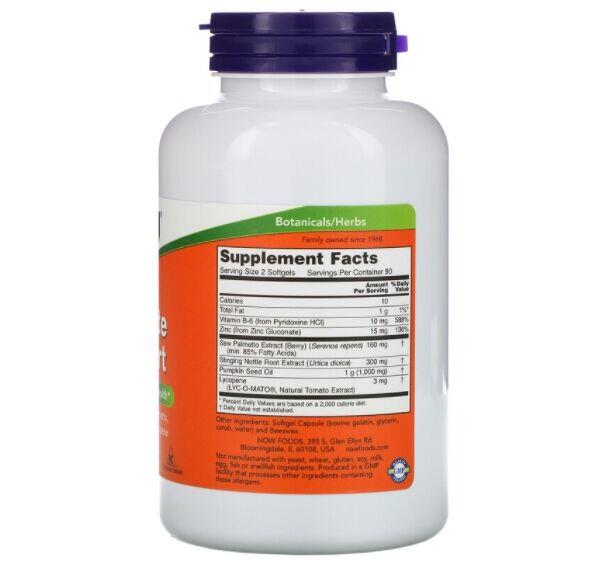 Prostate Support - Now Foods - 180 Softgels