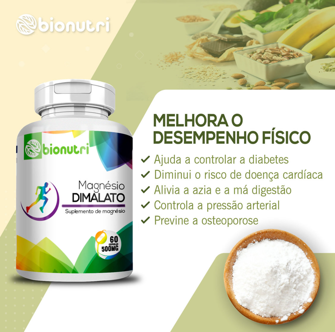 Magnésio Dimalato - Bionutri - 120 Cápsulas