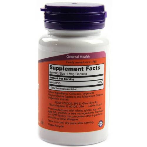 2x Melatonina 5 mg - Now Foods - Total 120 Tablets